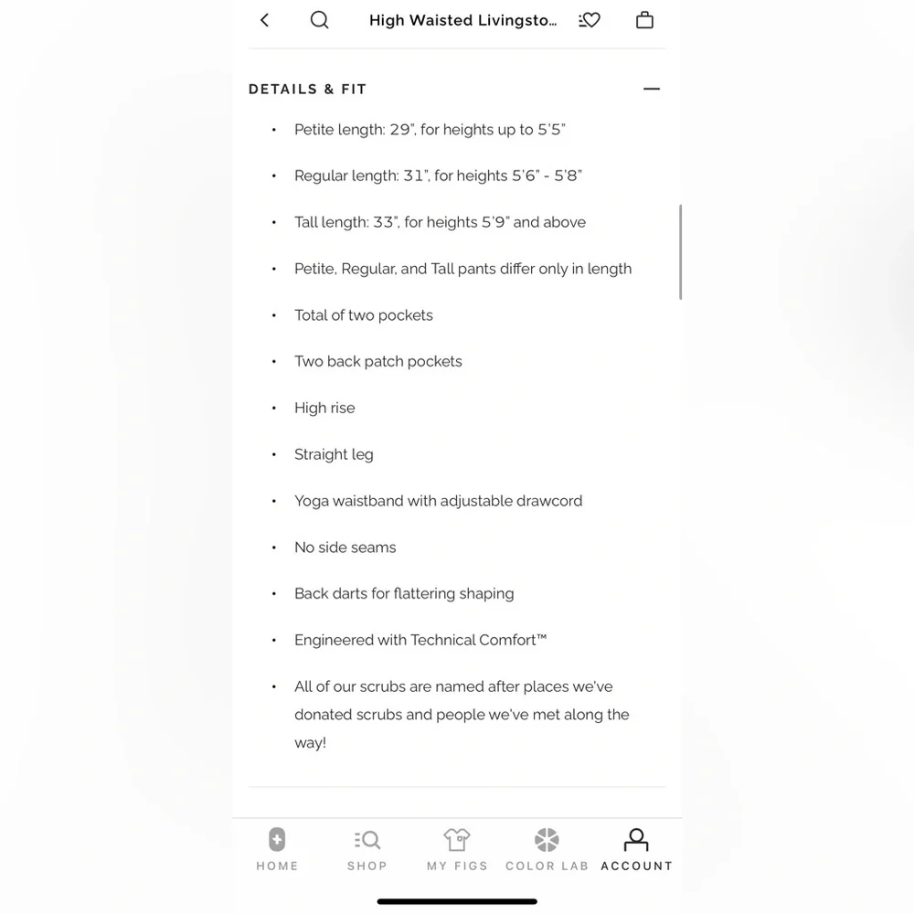 Figs - High waisted Livingston scrub pants in pink cloud (Tall XL) - Picture 4 of 11